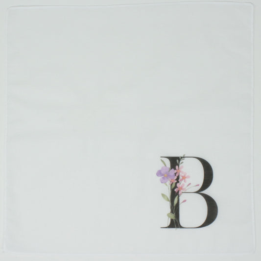 Initial Monogram Cotton Hankie Handkerchief Ladies Mens