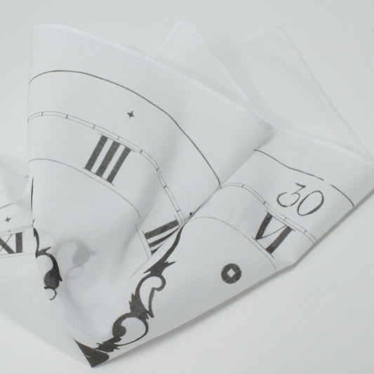 Clock Cotton Pocket Square