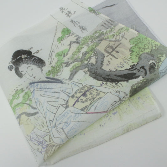 Japanese Geisha Cotton Hankie Cream