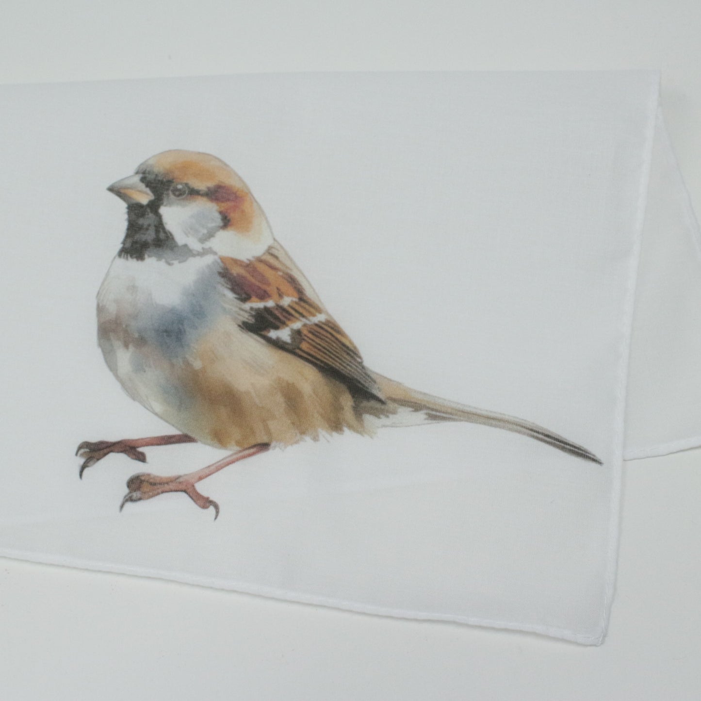 Illustration of a sparrow on a white background Cotton Hankie Pocket Square Handkerchief