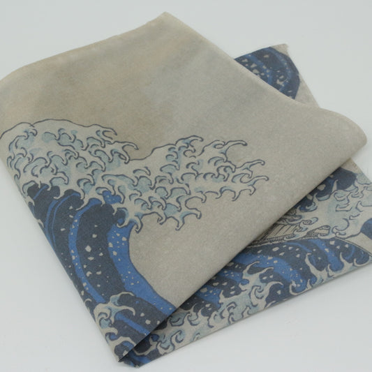 Great Wave Cotton Hankie
