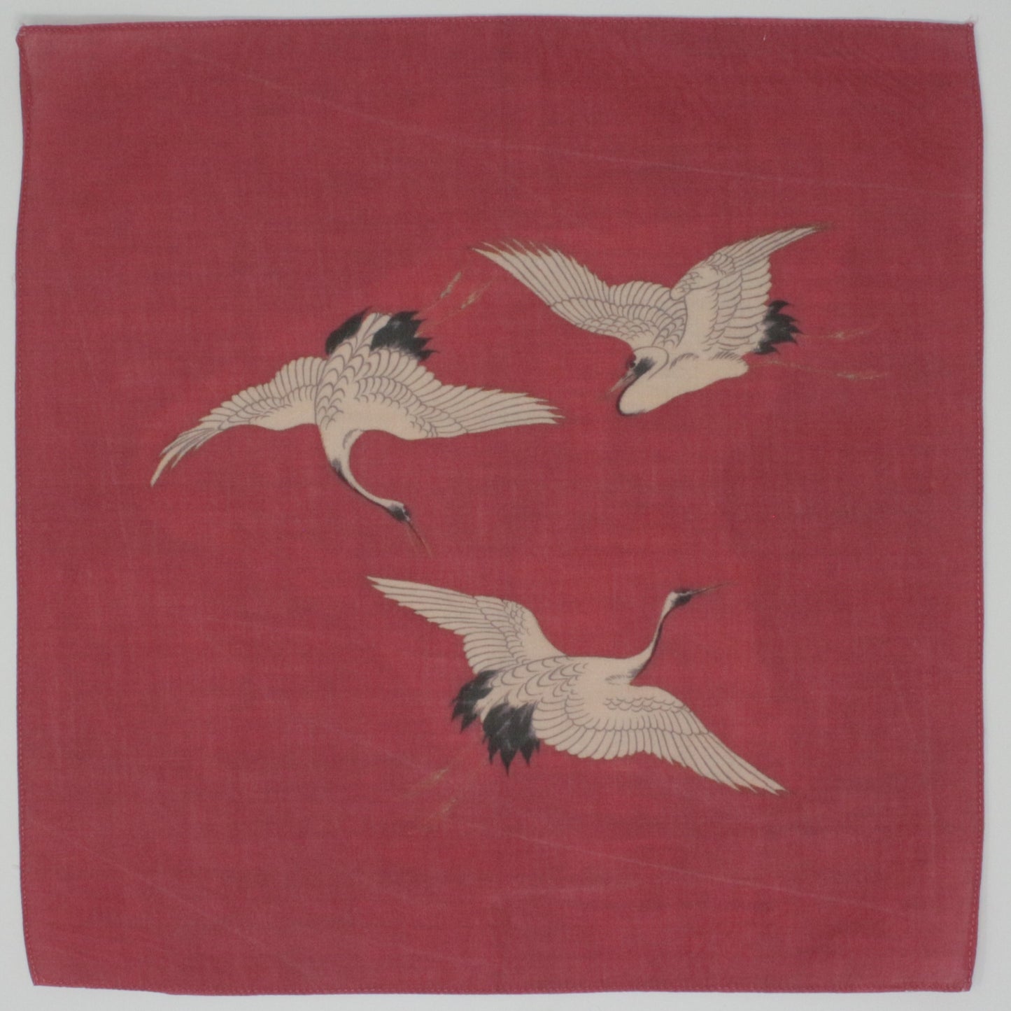 Japanese Cranes Cotton Hankie Handkerchief