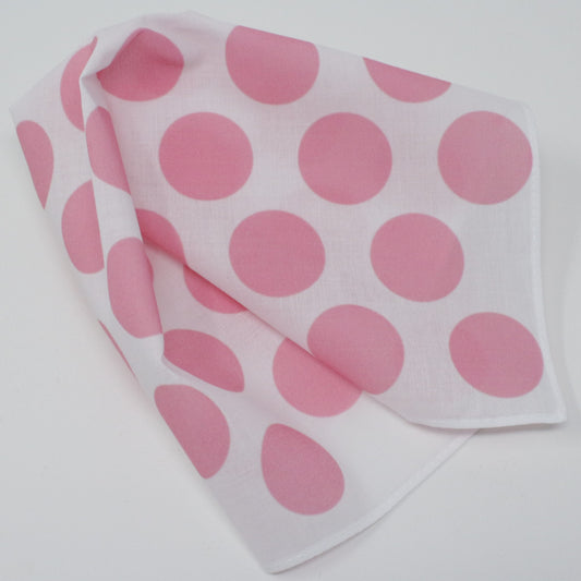 Pink Polka Dot Pure Cotton Hankie