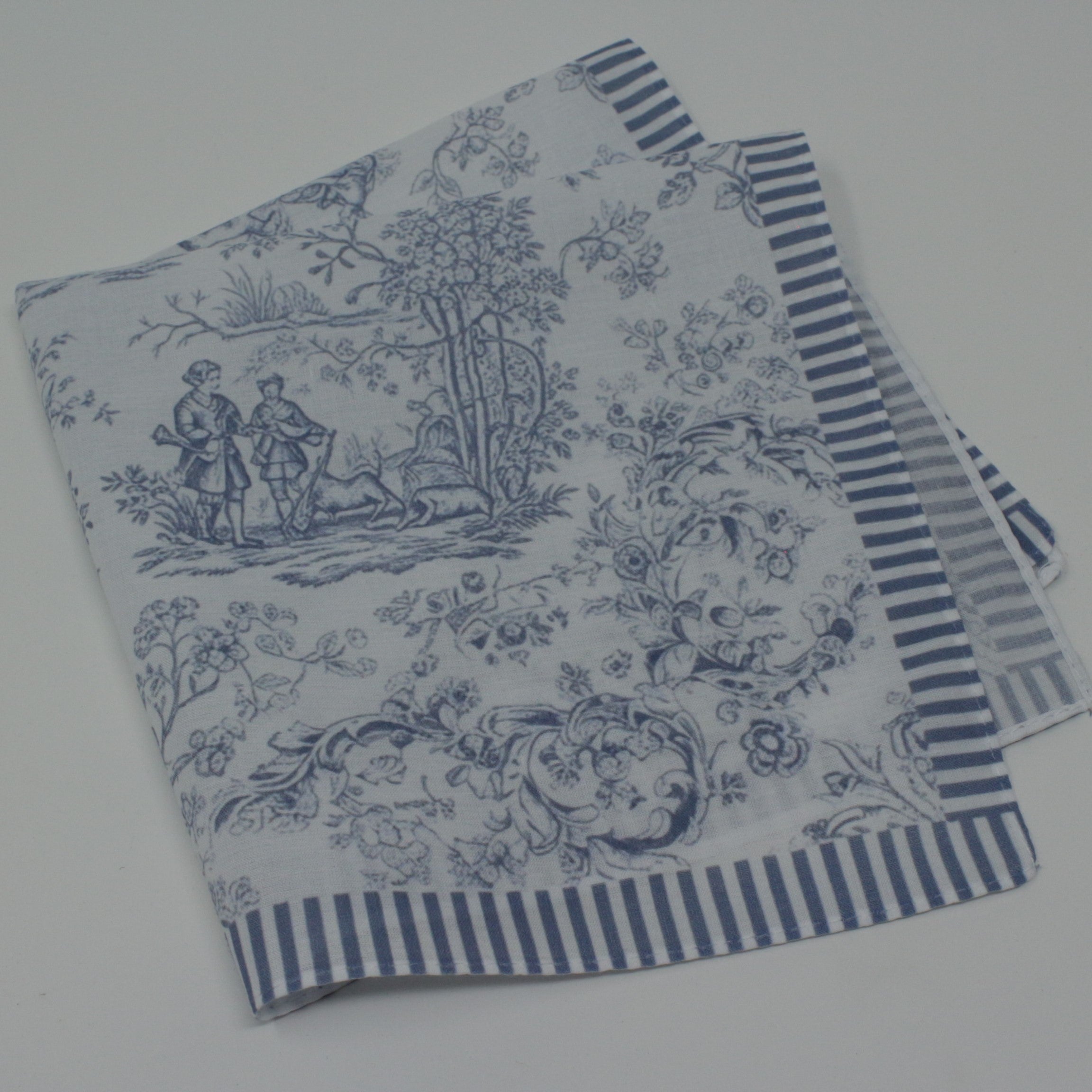 Toile De jouy blue cotton hankie