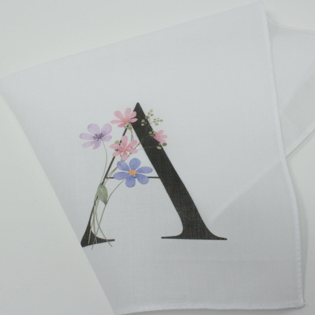 Personalised Initial Cotton Handkerchief