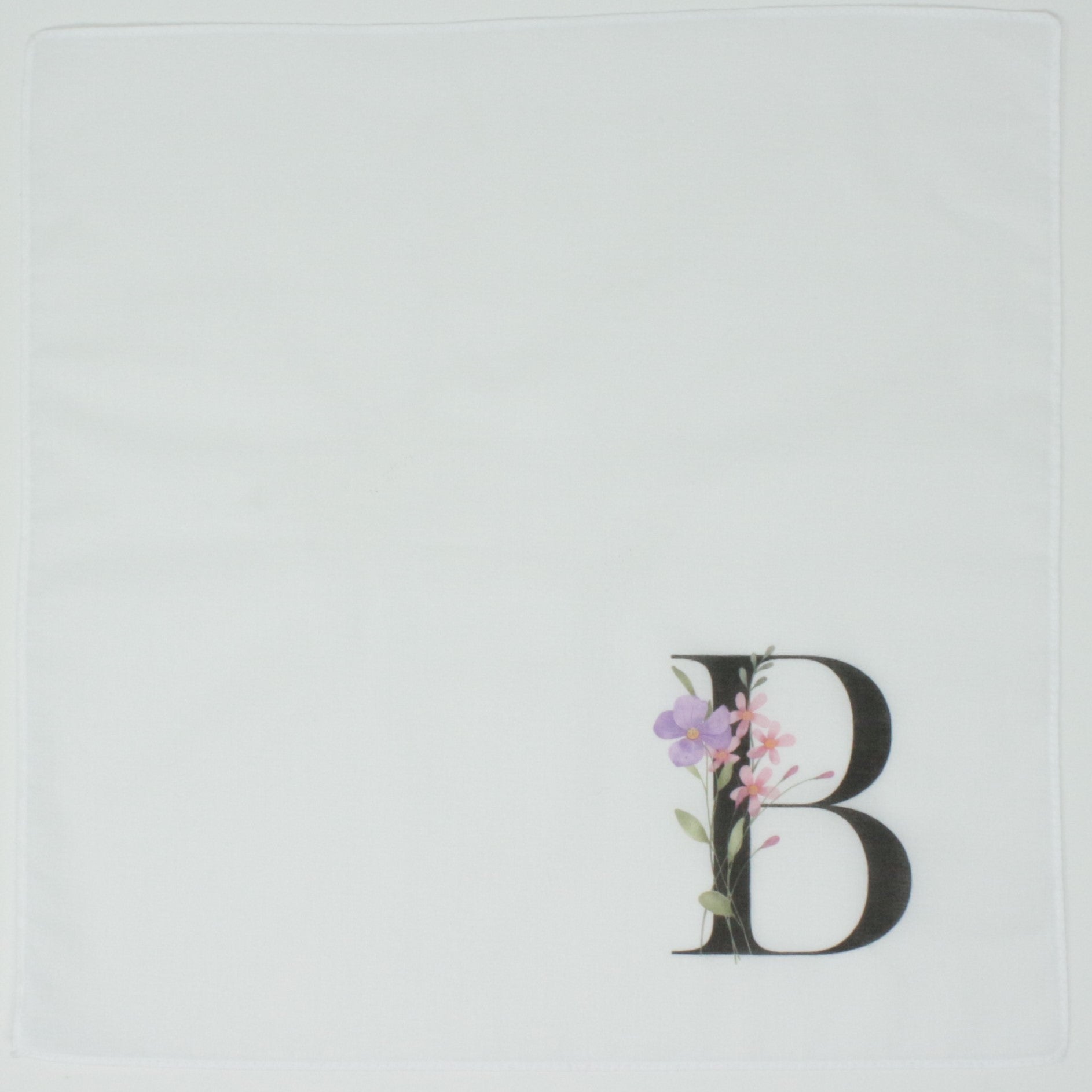 Initial Monogram Cotton Hankie Handkerchief Ladies Mens