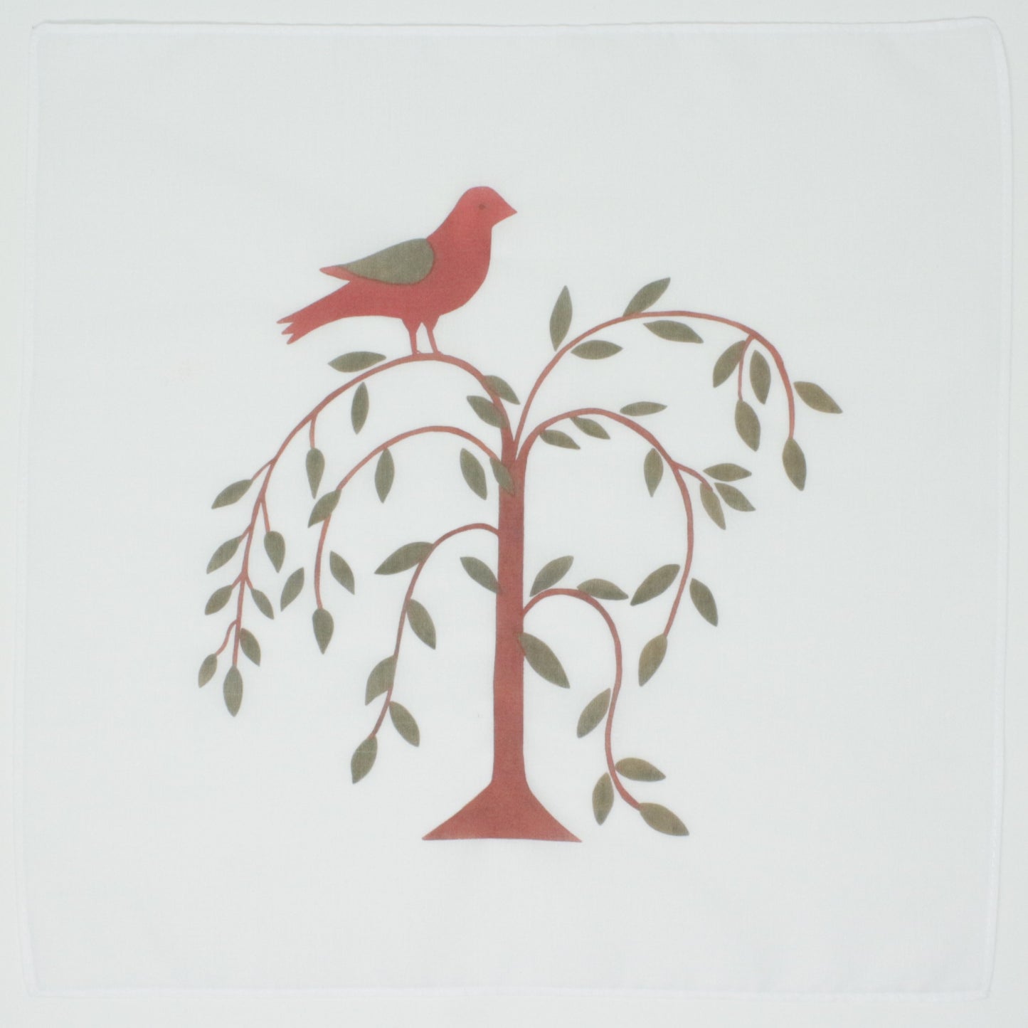 Bird Tree Cotton Hankie Pocket Square