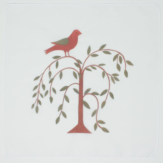 Bird Tree Cotton Hankie Pocket Square