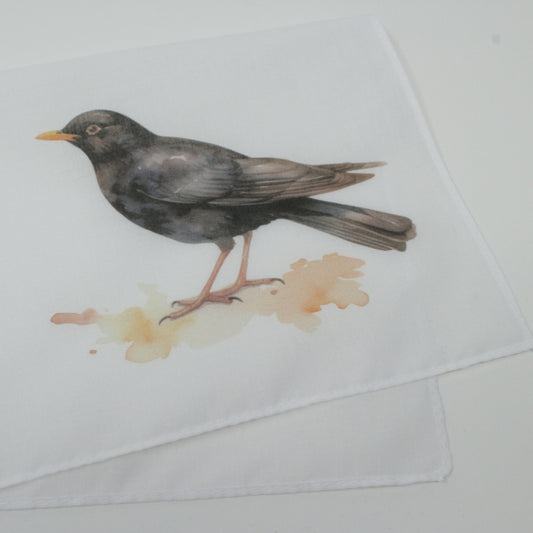 Cotton Handkerchief Pocket Square Hankie Blackbird