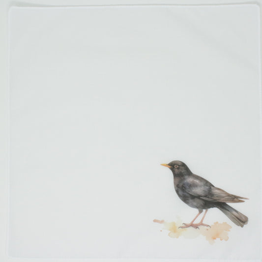 Illustration of a bird on a light gray background cotton handkerchief hankie pocket square