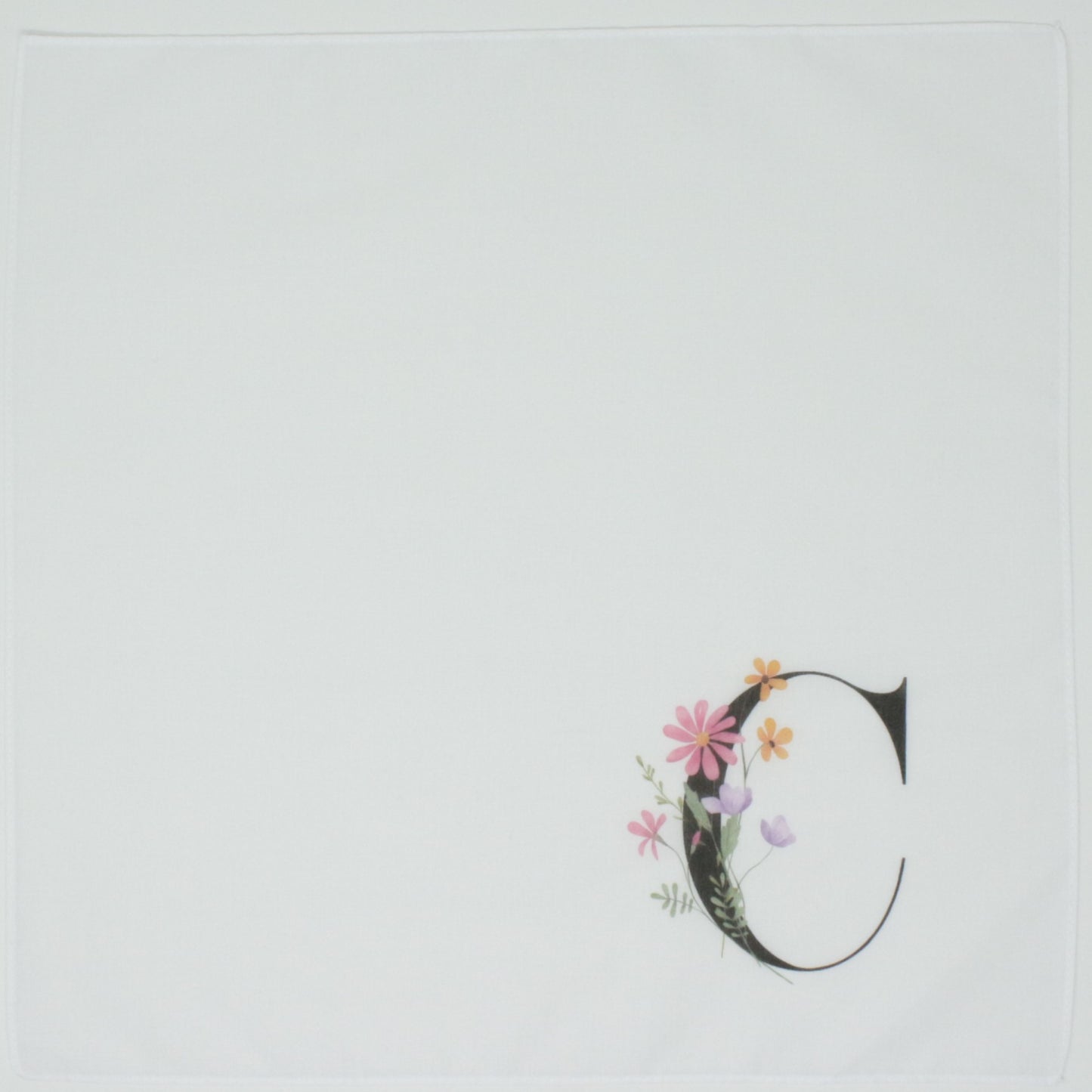 Initial Monogram Cotton Hankie Handkerchief Ladies Mens