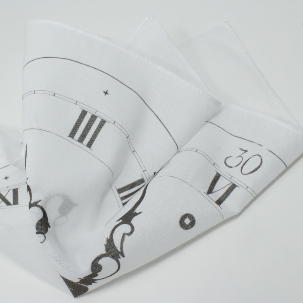 Clock Cotton Pocket Square