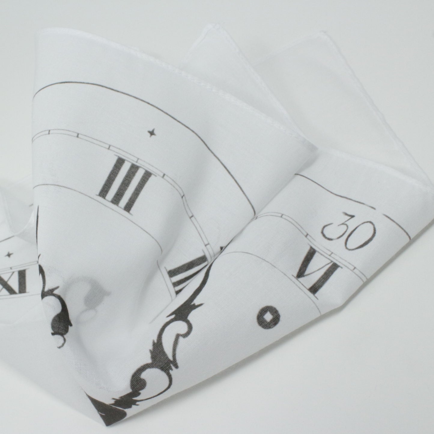 Clock Cotton Pocket Square