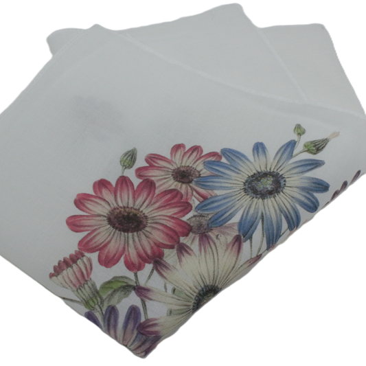 Cotton hankies with flowers