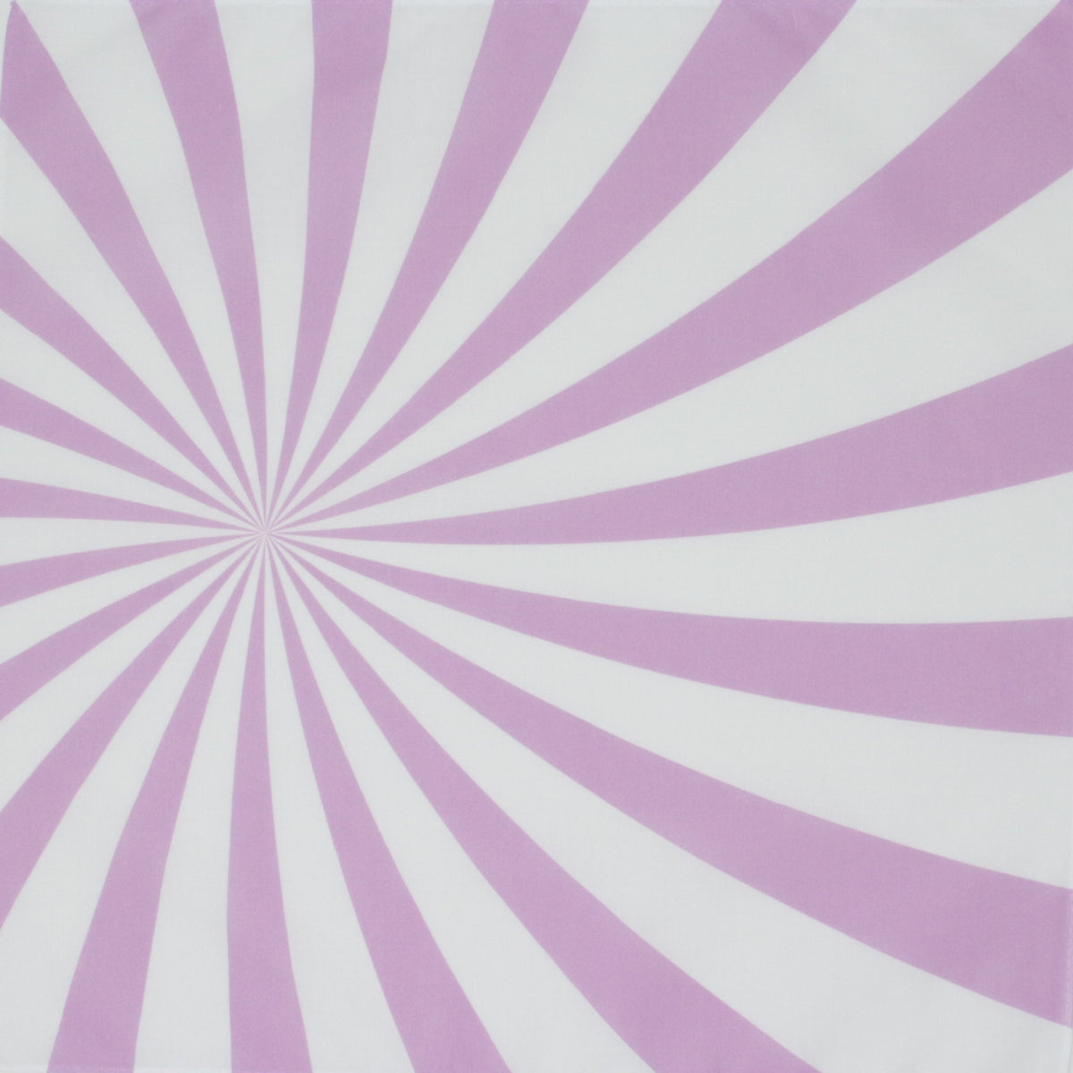 Cotton handkerchief fabric featuring a radial sunburst pattern with alternating lavender-purple and white stripes converging toward the center.