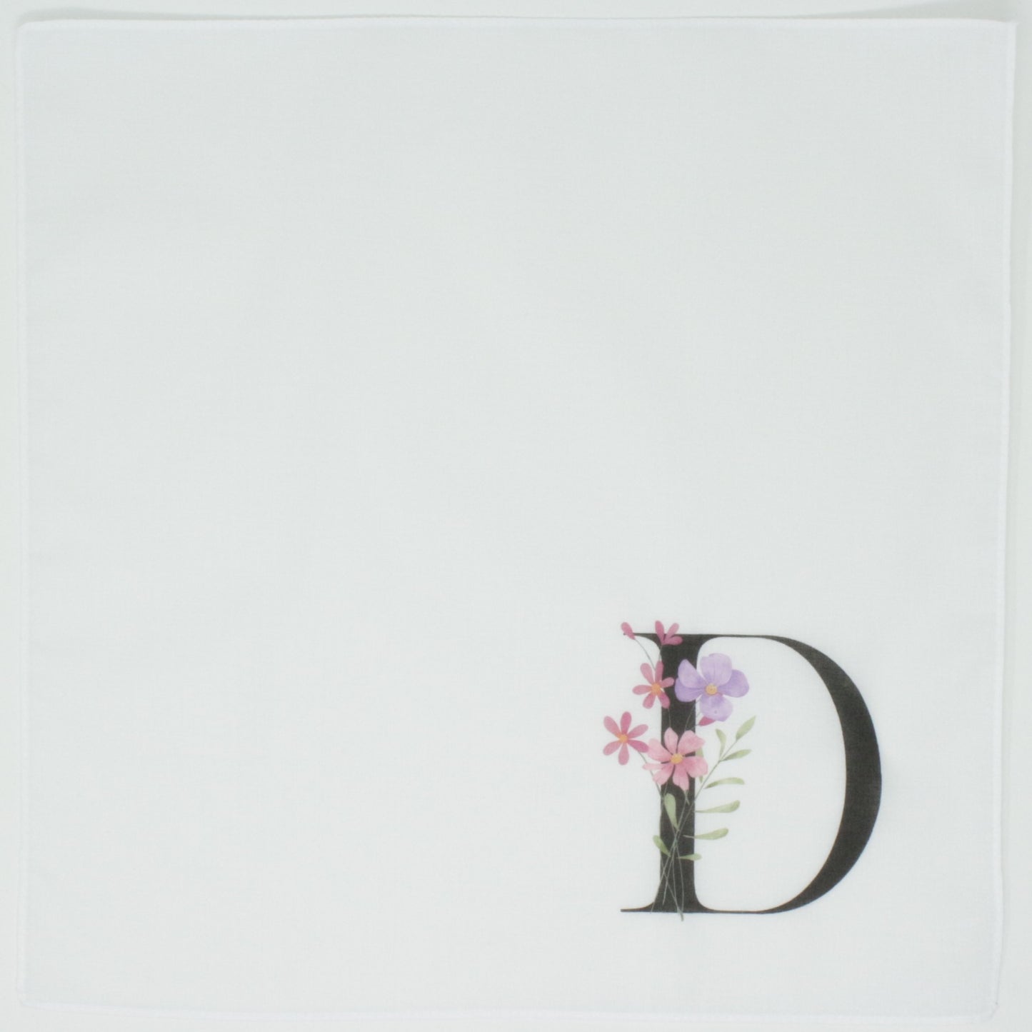 Initial Monogram Cotton Hankie Handkerchief Ladies Mens