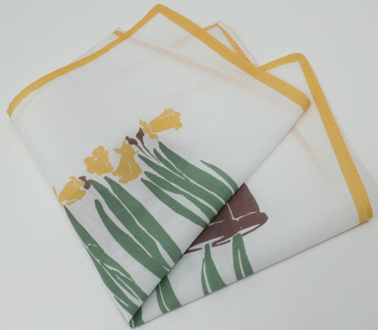 Daffodils Flowers Cotton Handkerchiefs Pocket Square