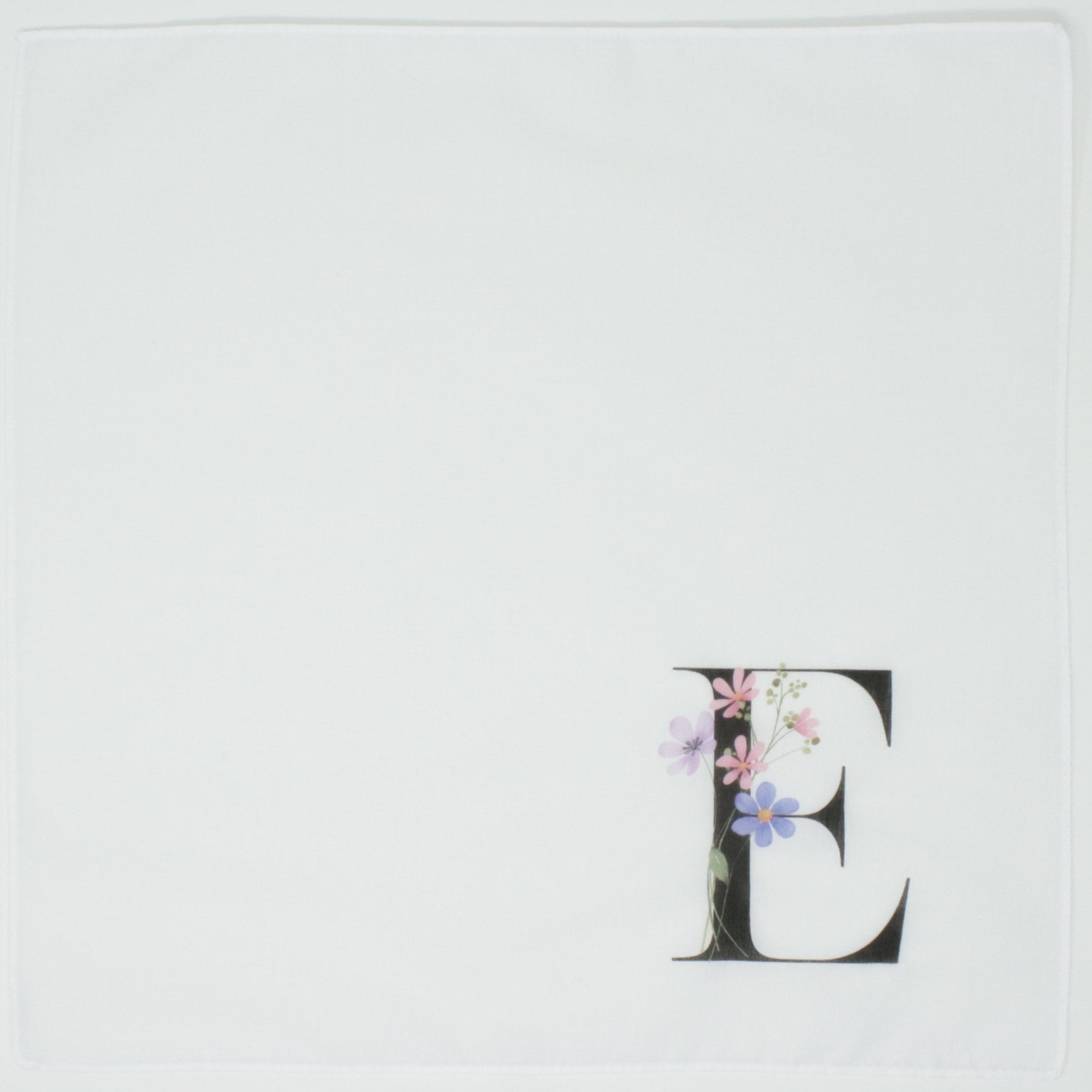 Initial Monogram Cotton Hankie Handkerchief Ladies Mens
