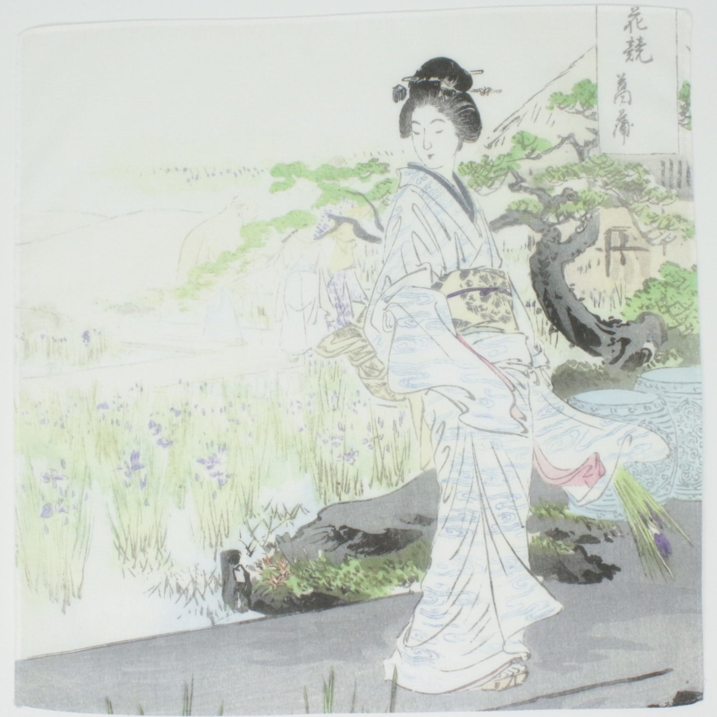 Japanese Geisha Cotton Hankie Cream