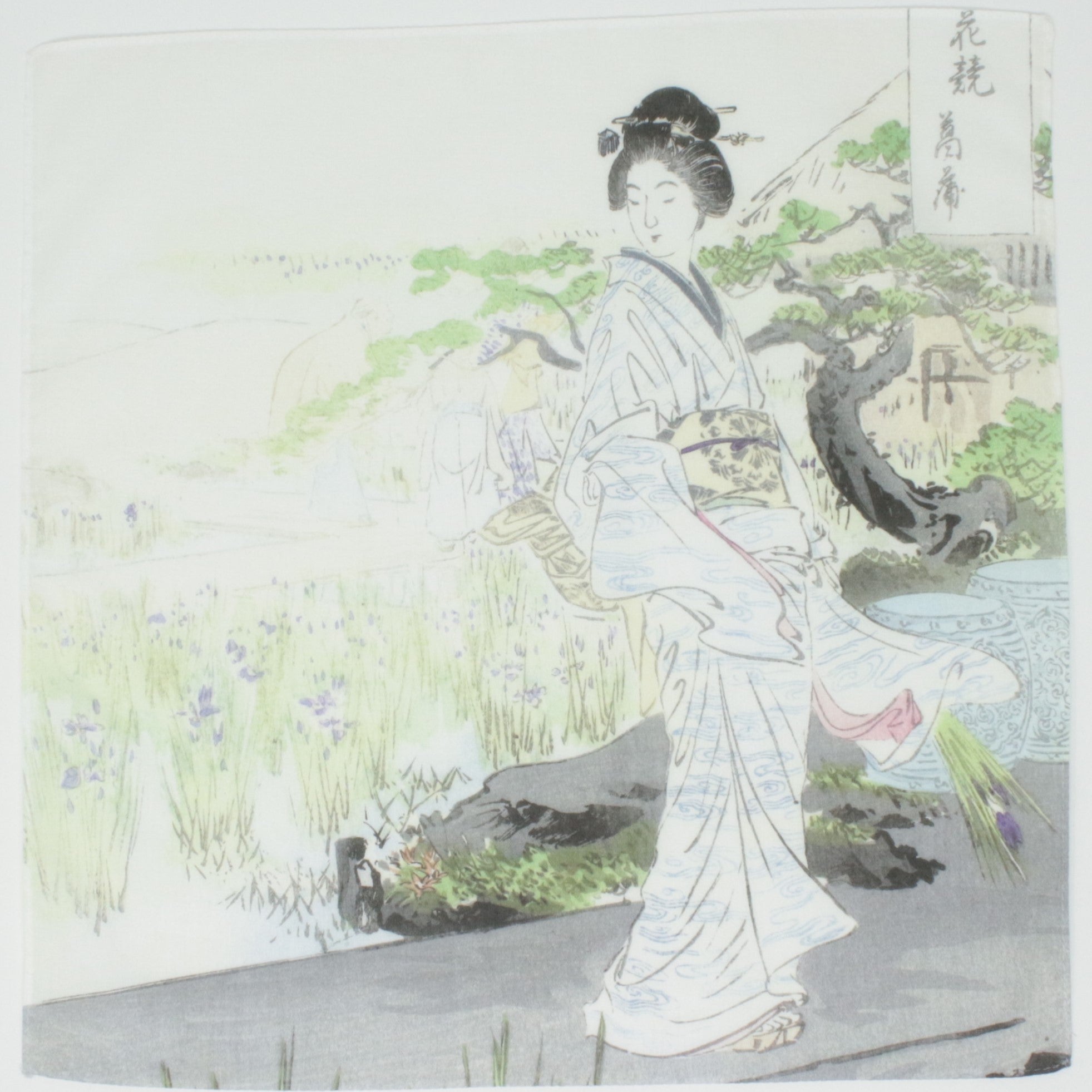 Japanese Geisha Cotton Hankie Cream