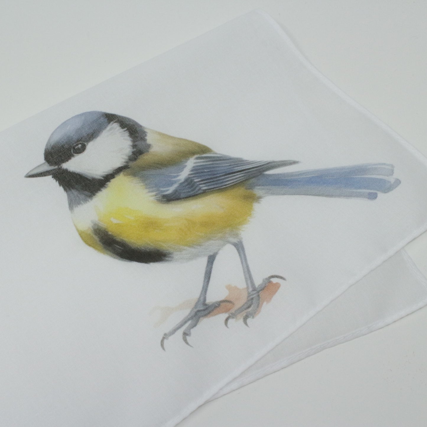 Cotton Pocket Squre hankie Illustration of a bird on a white background
