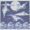 cotton handkerchief japanese cranes in blue
