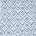 Cotton Handkerchief. A repeating blue and white wave pattern with layered semi-circular arches and small diamond shapes, filling the entire frame.