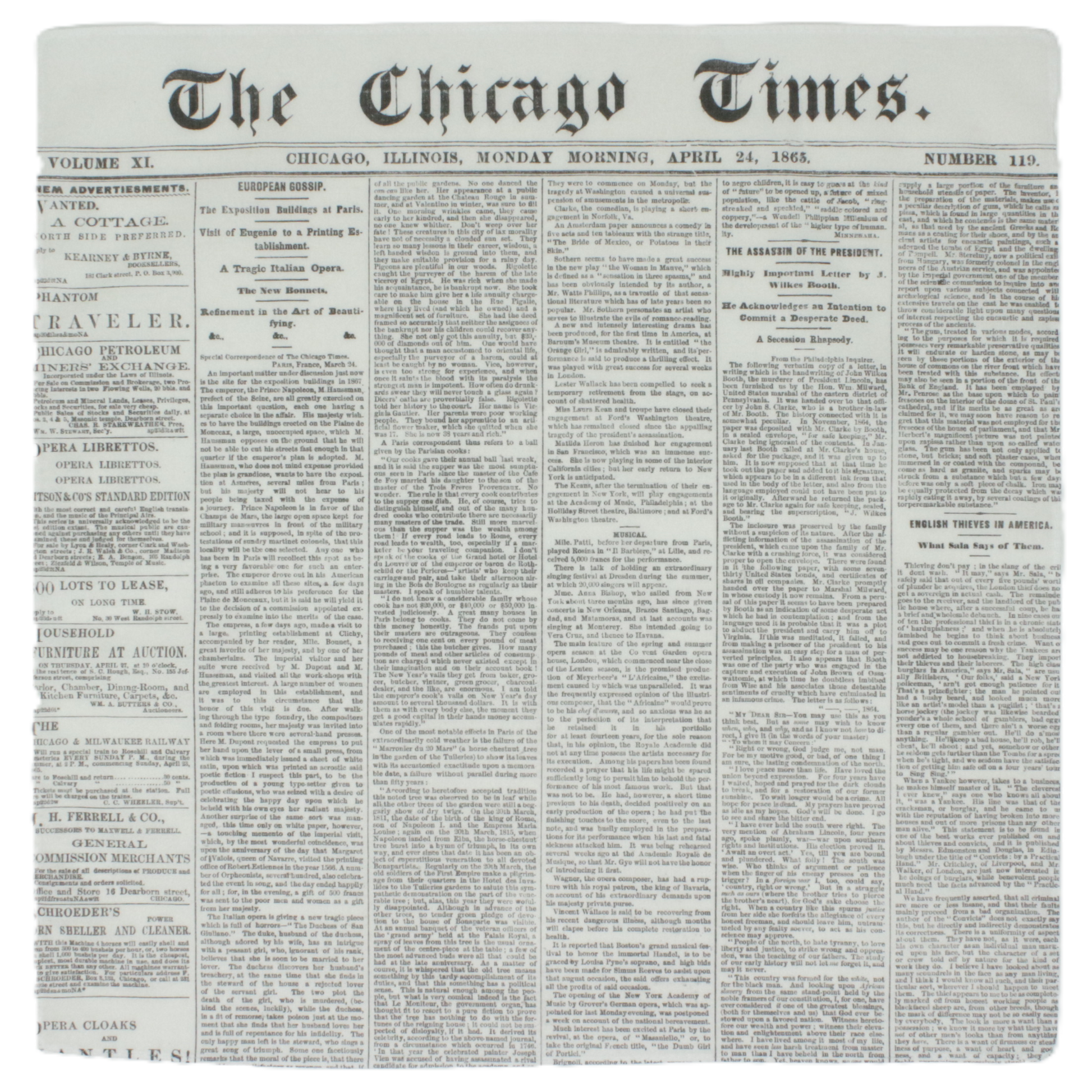 Newspaper Cotton Handkerchief