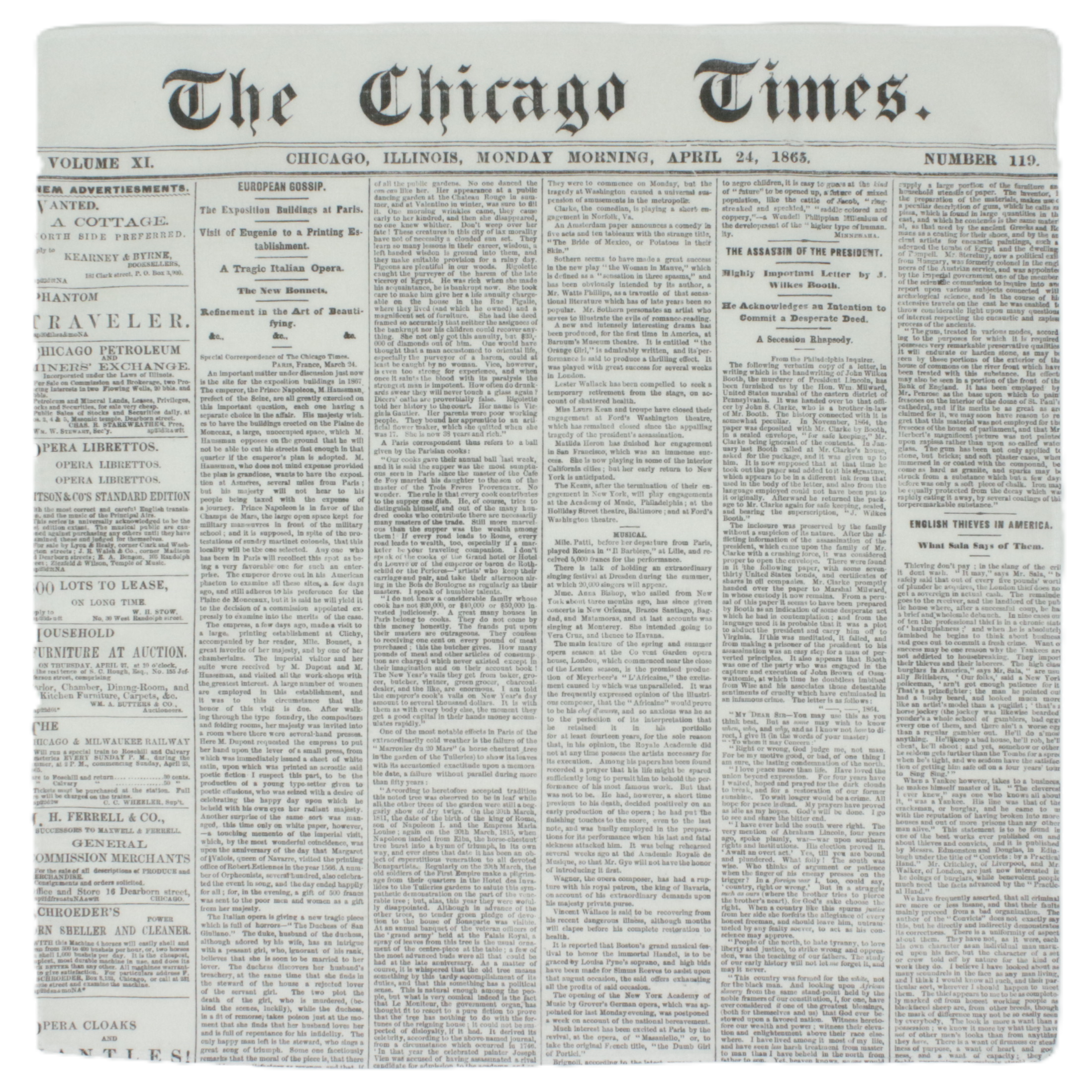 Newspaper Cotton Handkerchief