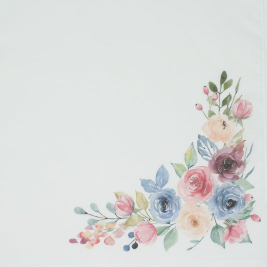 watercolours flowers cotton handkerchief pocket square ladies