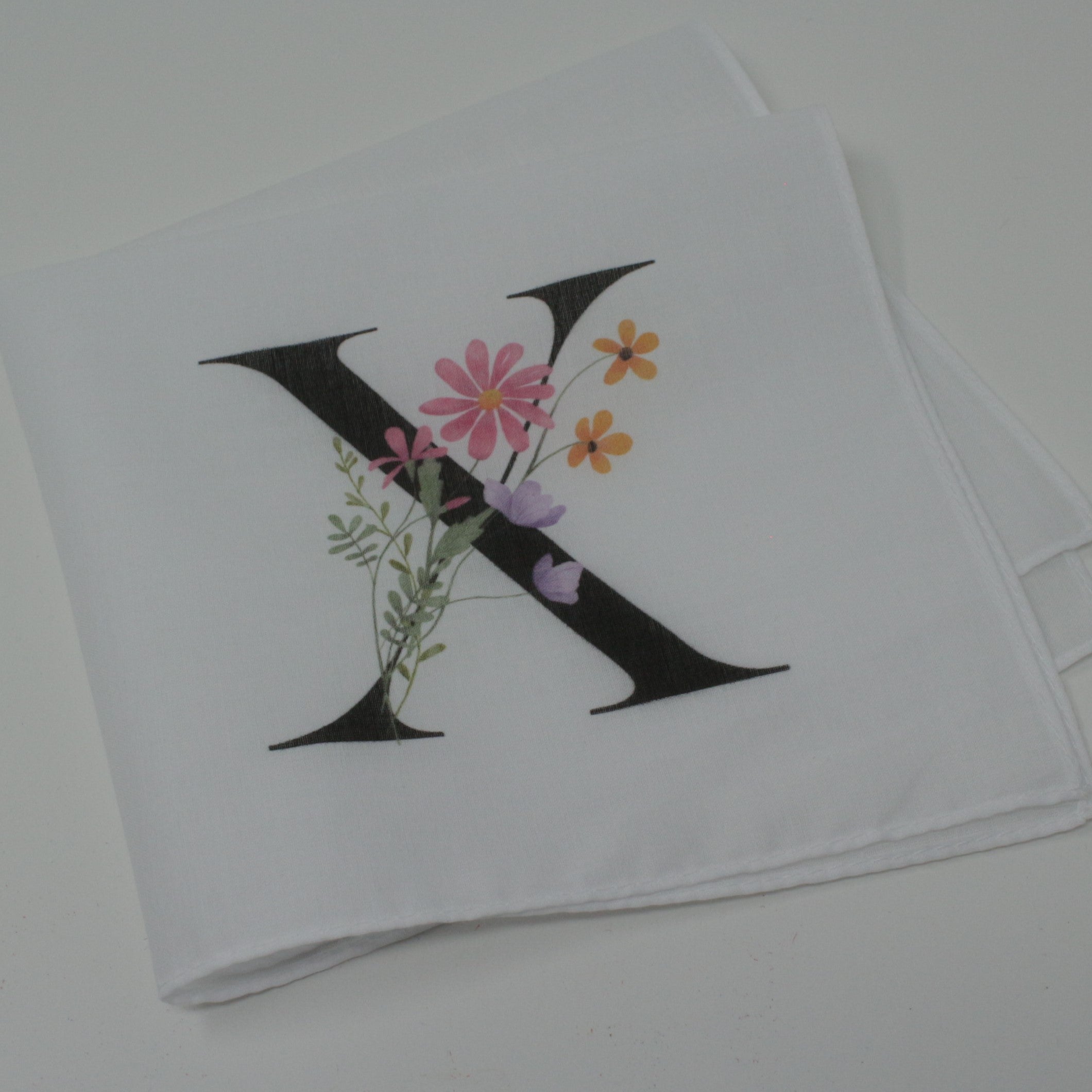 Personalised Initial Cotton Handkerchief